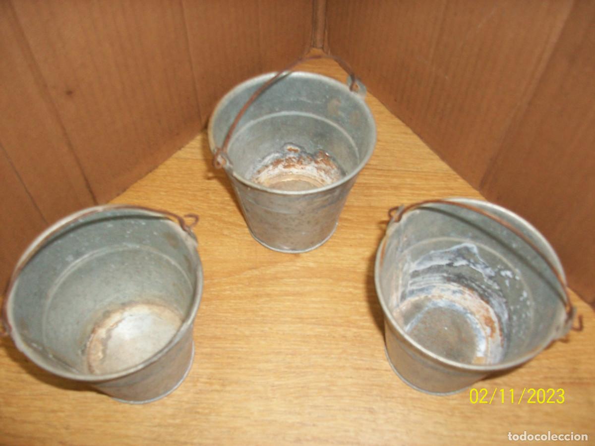Vintage: LOTE DE 3 CUBOS DE HOJALATA - Foto 2
