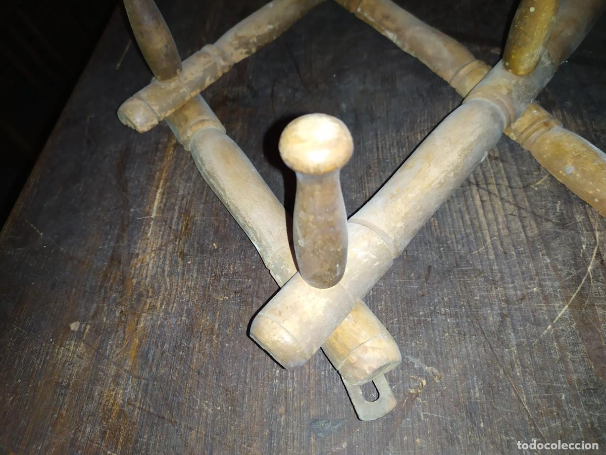 Vintage: PERCHERO DE MADERA EXTENSIBLE TIPO CA&Ntilde;A - Foto 2