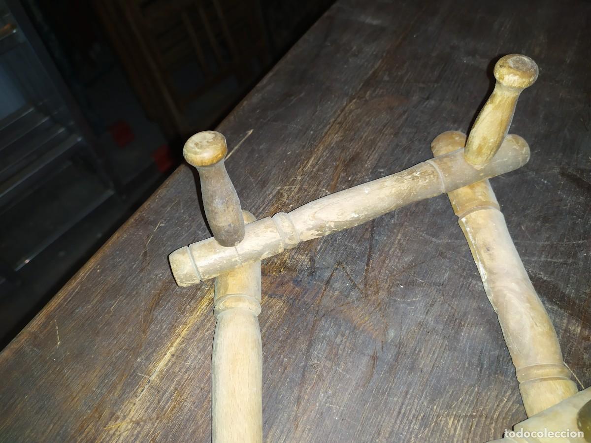 Vintage: PERCHERO DE MADERA EXTENSIBLE TIPO CA&Ntilde;A - Foto 4