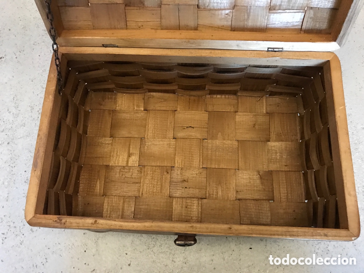 Vintage: Cesta de picnic de casta&ntilde;o. Cesto. - Foto 5
