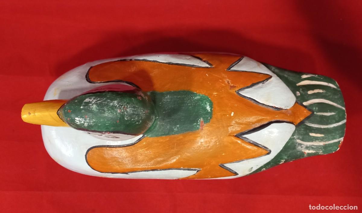 Vintage: PATO DE MADERA TALLADA Y PINTADO A MANO - Foto 5