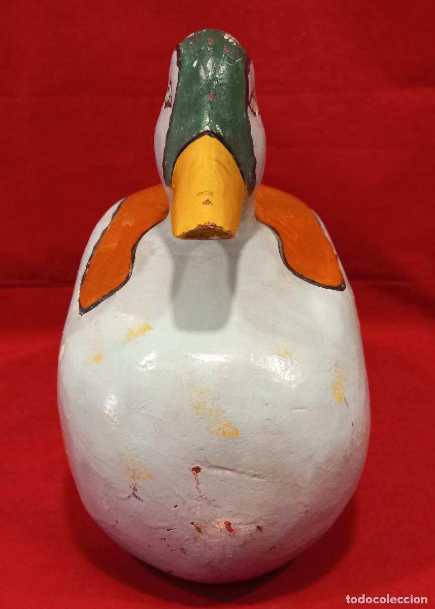 Vintage: PATO DE MADERA TALLADA Y PINTADO A MANO - Foto 6