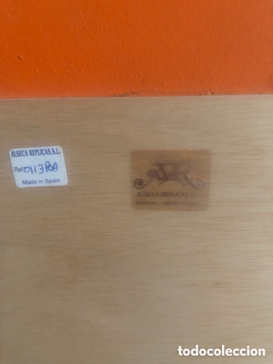 Vintage: espejo biselado cornucopia dorado y cerco interior ebonizado - Foto 5