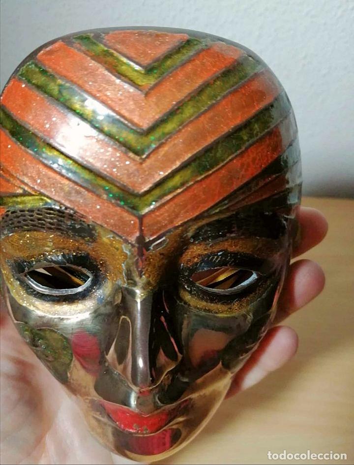 Vintage: ANTIGUA M&Aacute;SCARA BRONCE, VINTAGE. - Foto 3