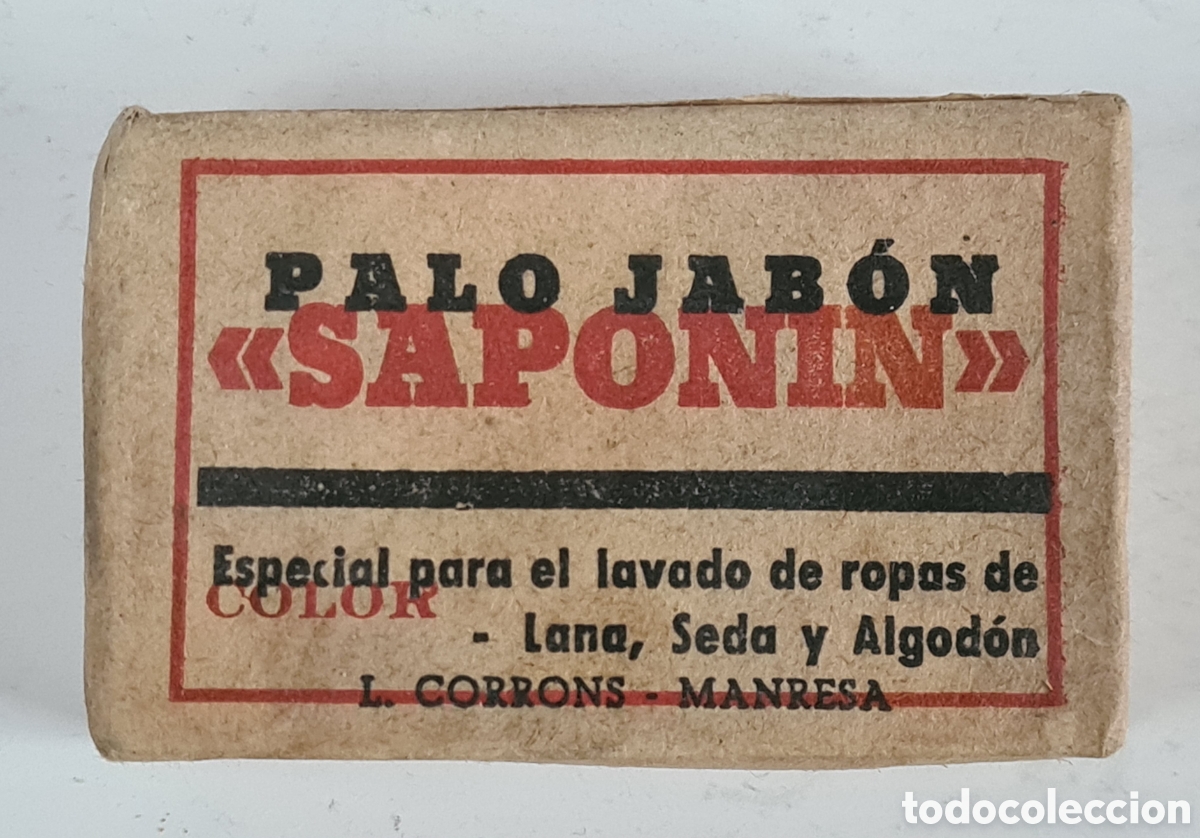 Vintage: Palo Jab&oacute;n 'Saponin' Extracto Vegetal Espa&ntilde;ol Especial Ropa Color Lana Seda... L. Corrons - Manresa