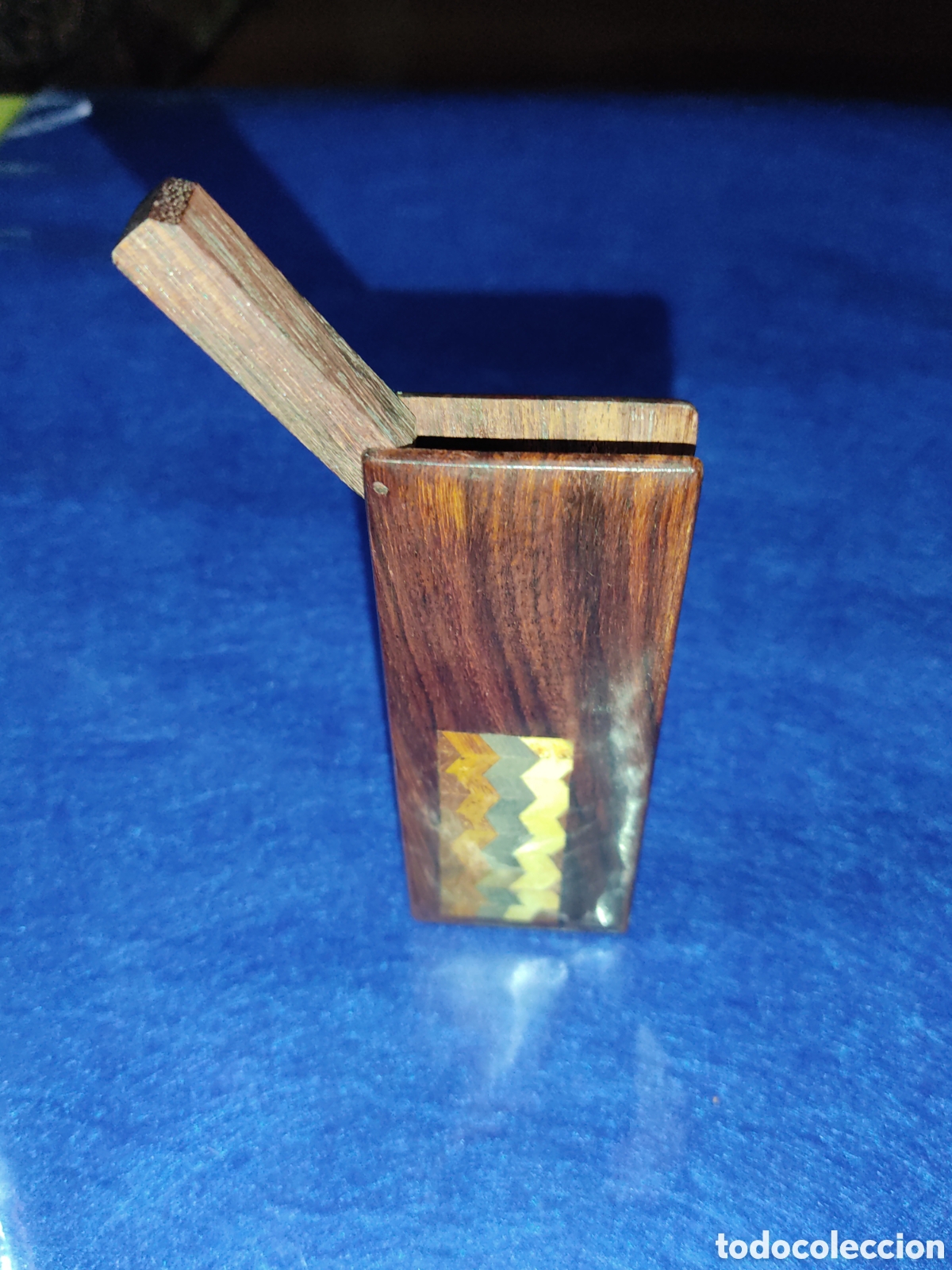 Vintage: Peque&ntilde;a pitillera de madera con taracea, vintage. - Foto 3