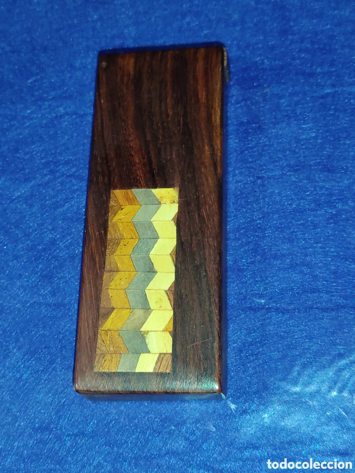 Vintage: Peque&ntilde;a pitillera de madera con taracea, vintage. - Foto 1