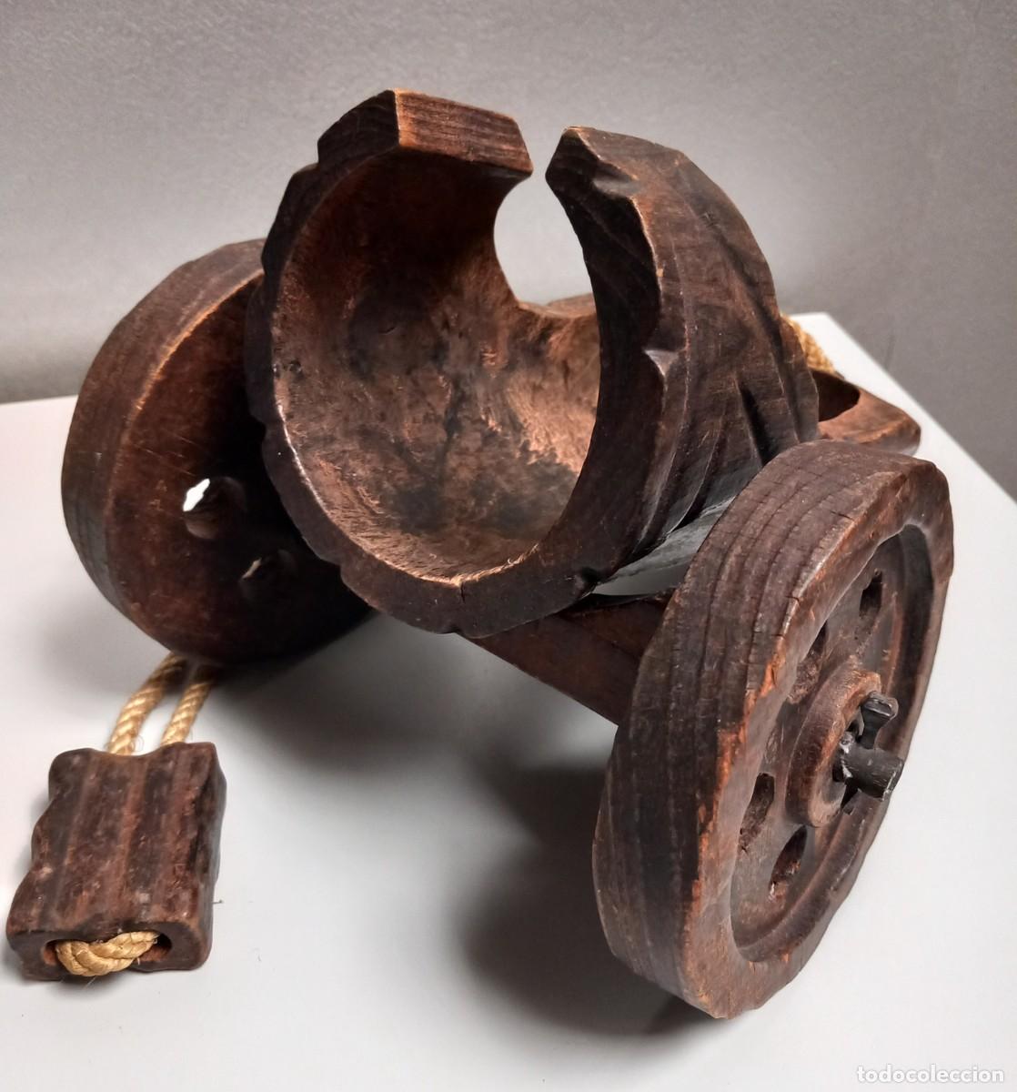 Vintage: BOTELLERO DE MADERA CON FORMA DE CA&Ntilde;&Oacute;N - Foto 2