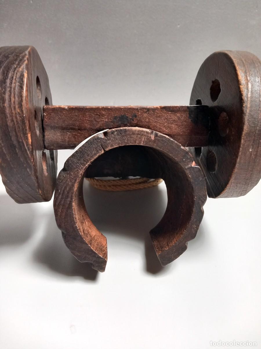 Vintage: BOTELLERO DE MADERA CON FORMA DE CA&Ntilde;&Oacute;N - Foto 6
