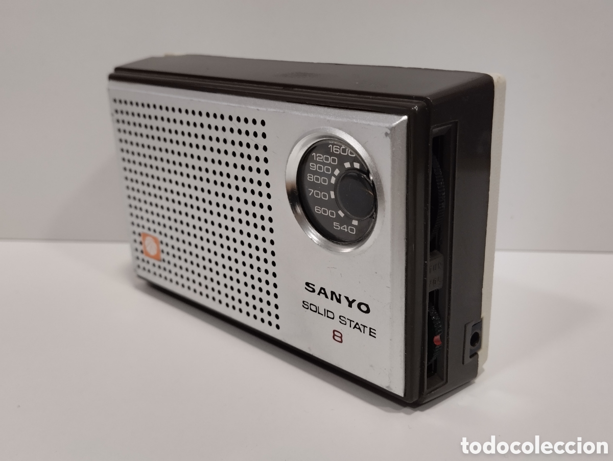 Vintage: RADIO COLECCI&Oacute;N TRANSISTOR VITANGE SANYO SOLID STATE 8 AM FUNCIONANDO - Foto 3