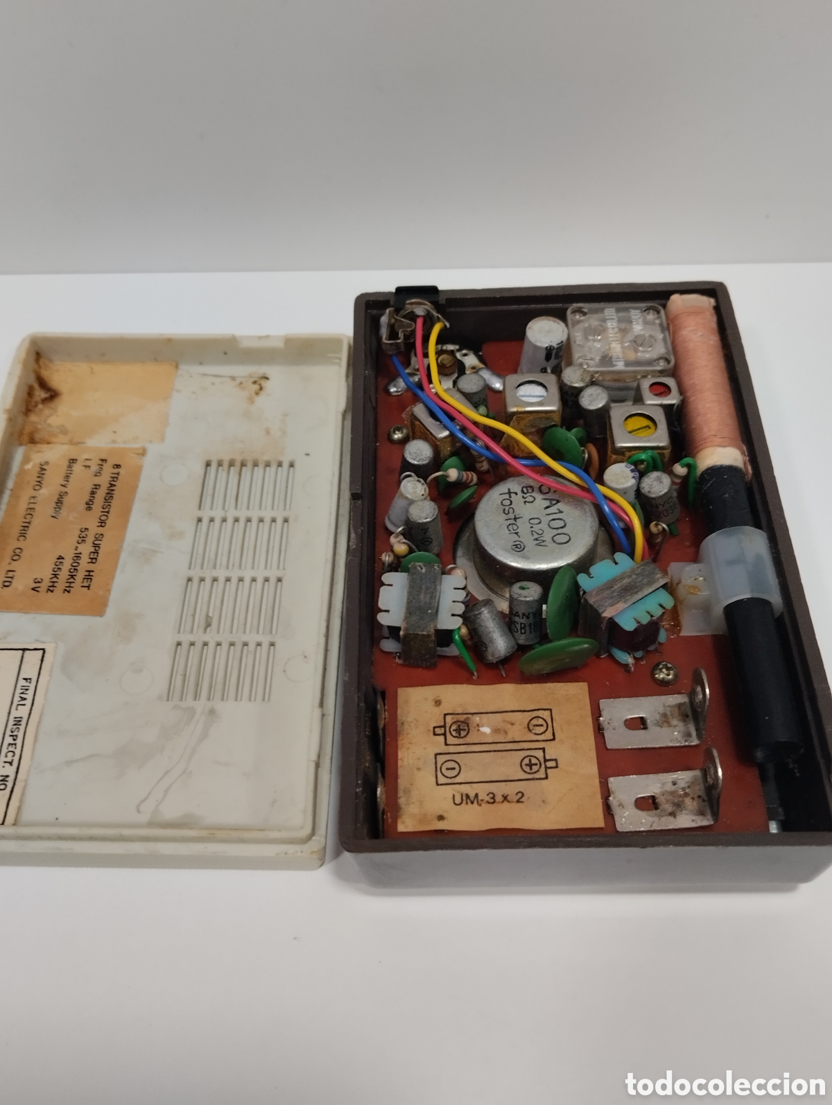 Vintage: RADIO COLECCI&Oacute;N TRANSISTOR VITANGE SANYO SOLID STATE 8 AM FUNCIONANDO - Foto 11