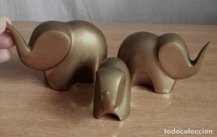 Vintage: TRES ELEFANTES DE BRONCE VINTAGE. - Foto 2