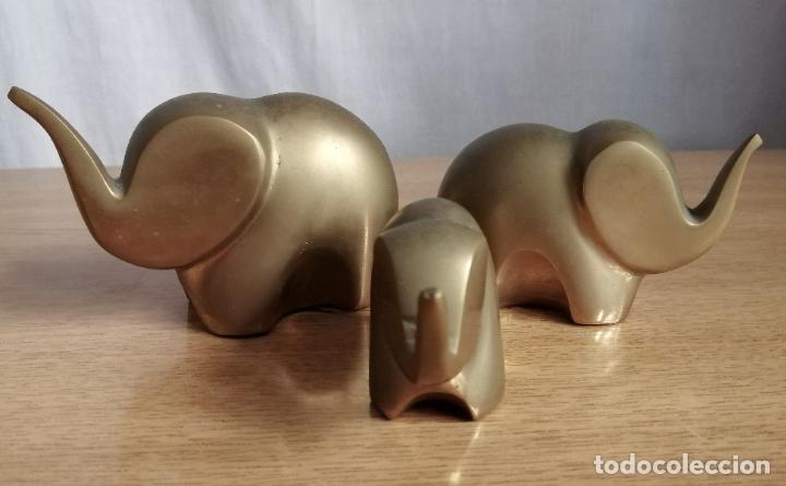 Vintage: TRES ELEFANTES DE BRONCE VINTAGE. - Foto 7