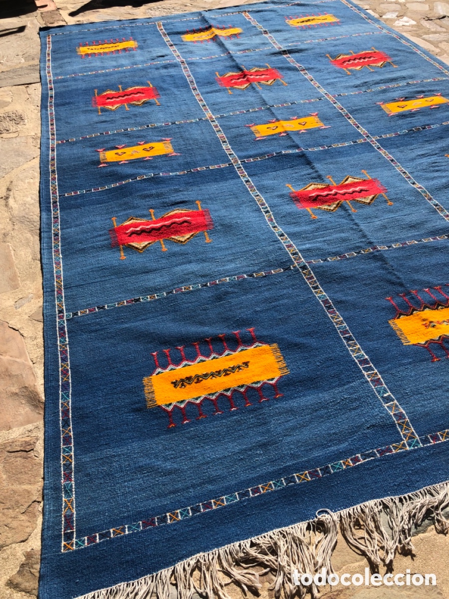 Vintage: Alfombra Kilim 330x201 lana artesanal hecho a mano grande