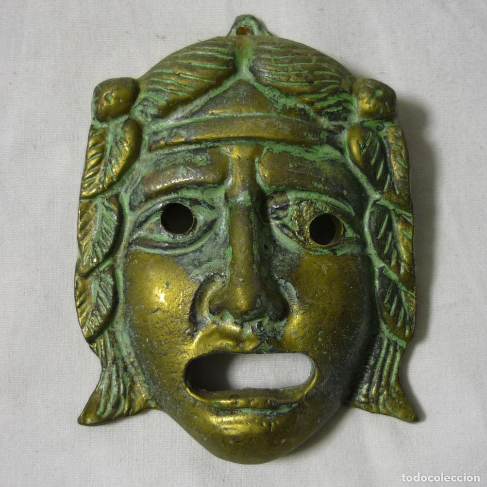 Vintage: M&aacute;scara de bronce para colgar Teatro