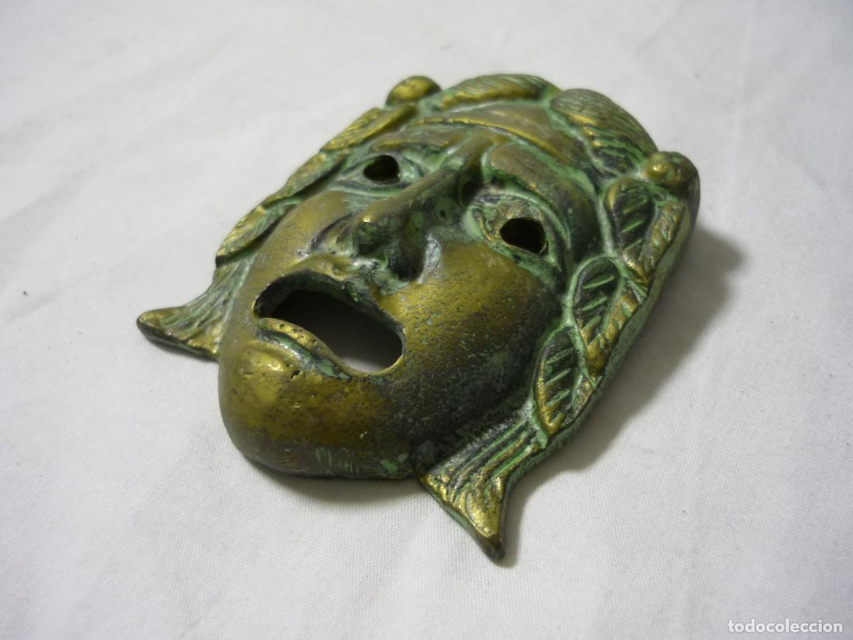 Vintage: M&aacute;scara de bronce para colgar Teatro - Foto 3