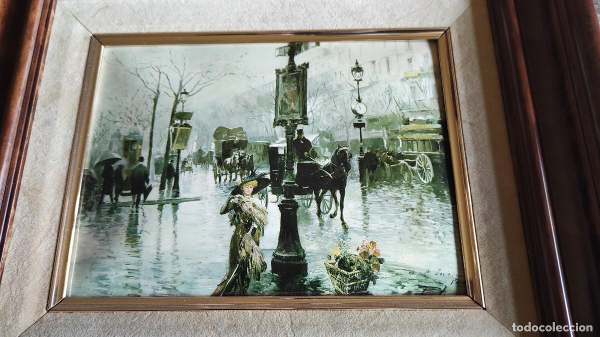 Vintage: CUADRO CON PAISAJE DE ESMALTE ENMARCADO - Foto 6