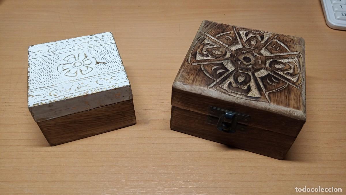 Vintage: 2 cajitas madera adornadas