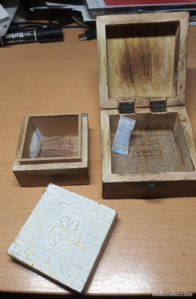 Vintage: 2 cajitas madera adornadas - Foto 3
