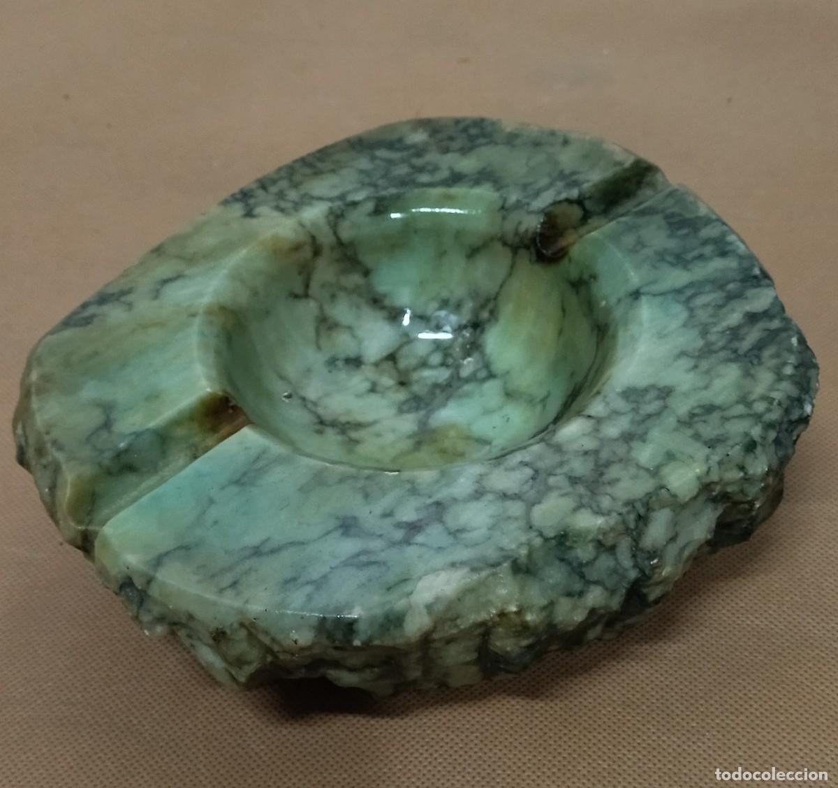 Vintage: Gran cenicero de Alabastro verde - Foto 1