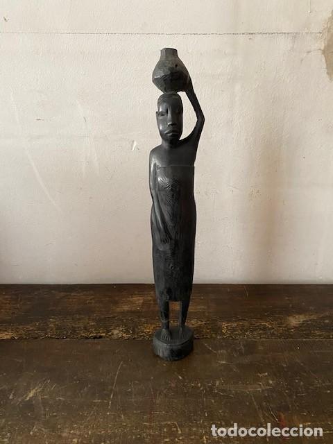 Vintage: FIGURAS ARTE AFRICANO EN EBANO - Foto 1
