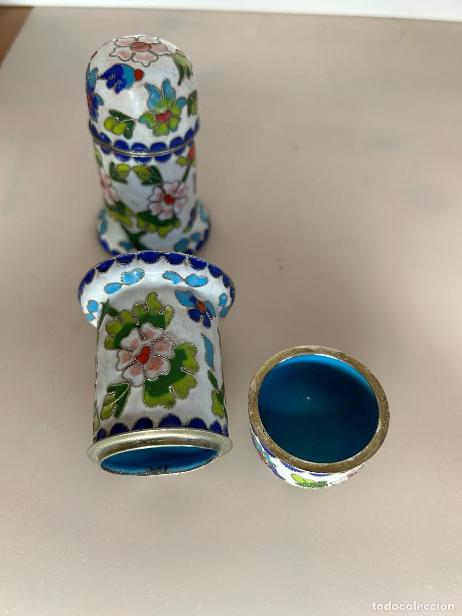 Vintage: palilleros de bronce esmaltados - Foto 3