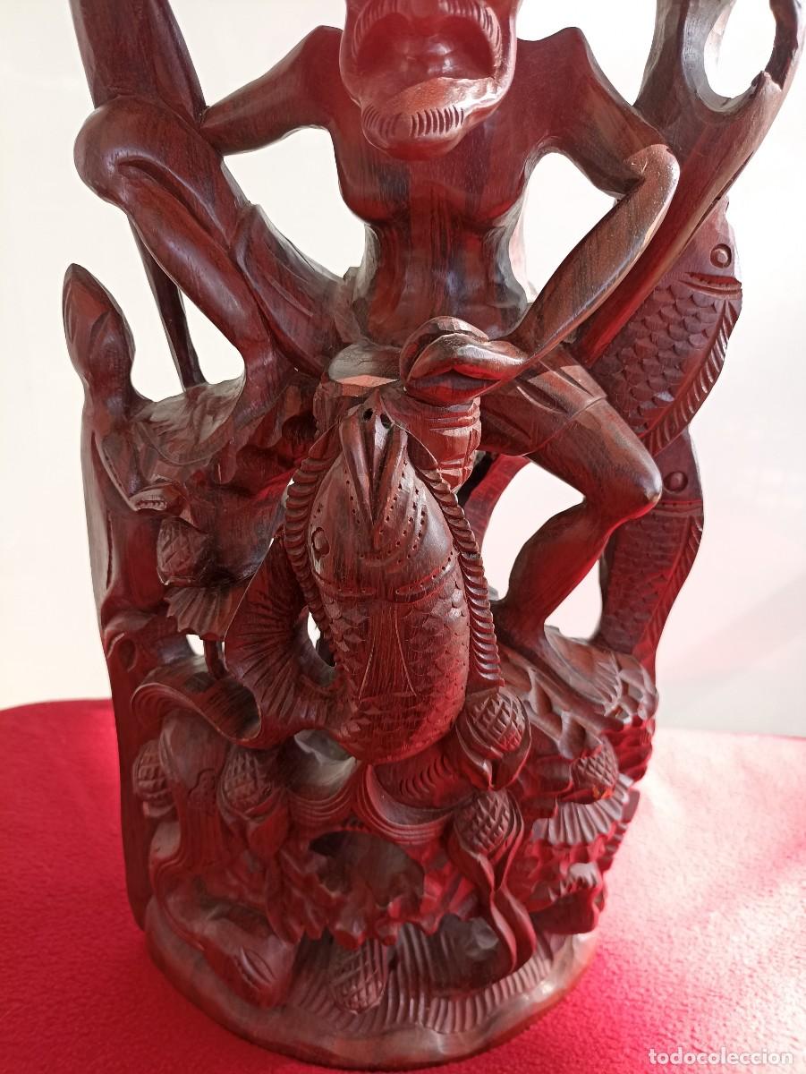 Vintage: FIGURA MADERA ORIENAL / - Foto 3