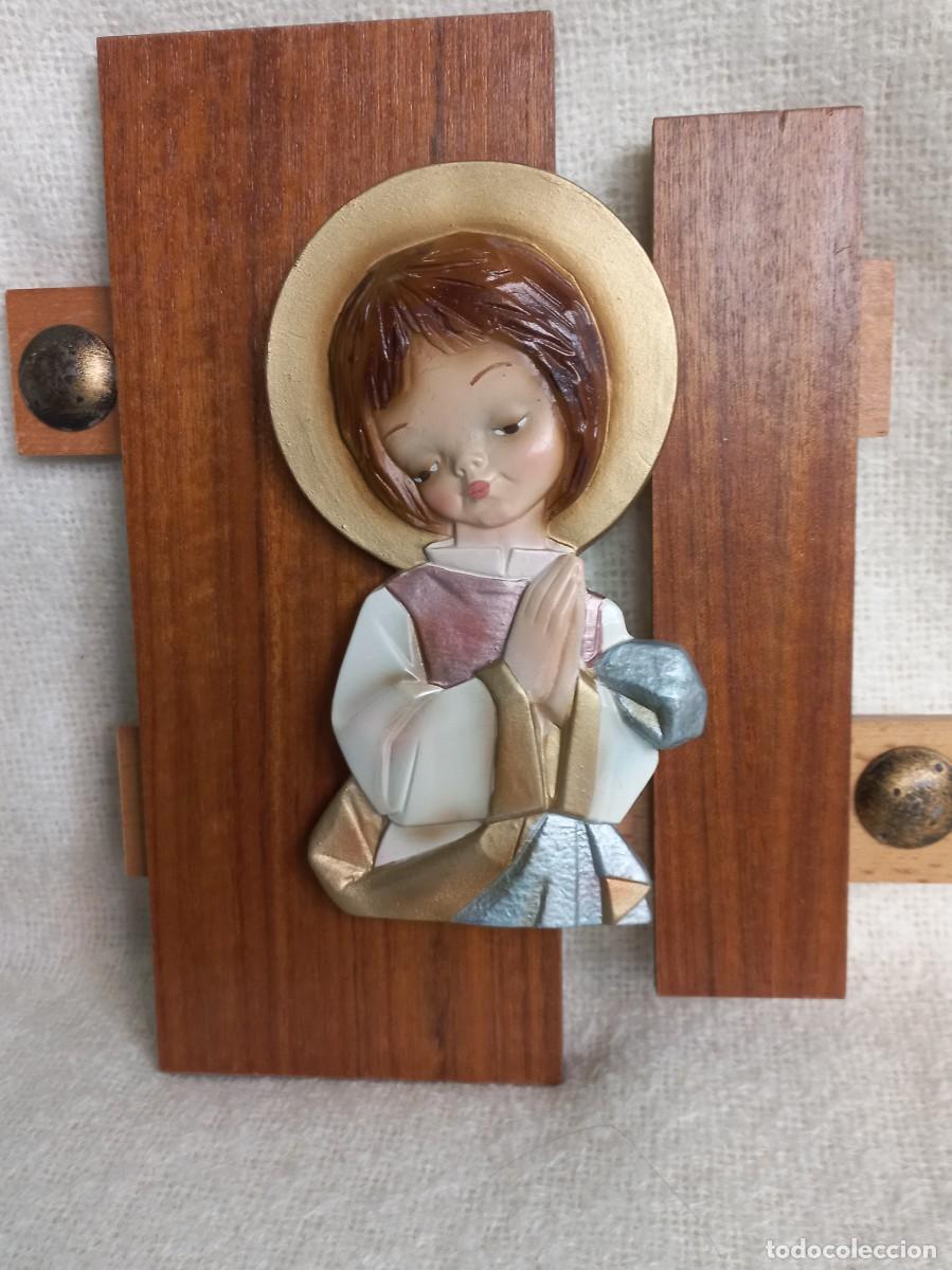 Vintage: CUADRO-RELIEVE ( ANGEL) madera - Foto 1