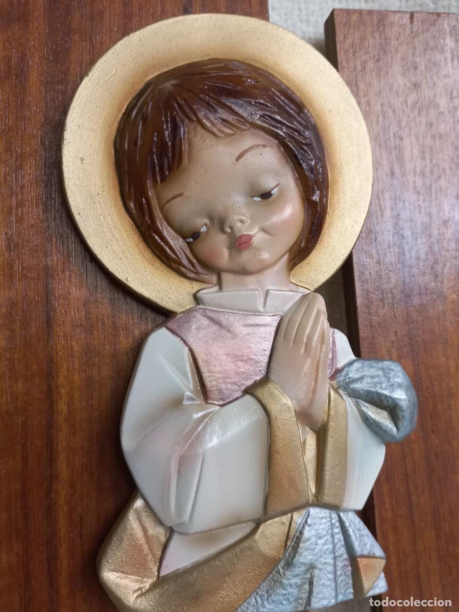 Vintage: CUADRO-RELIEVE ( ANGEL) madera - Foto 2