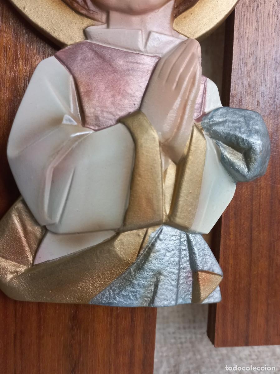 Vintage: CUADRO-RELIEVE ( ANGEL) madera - Foto 4