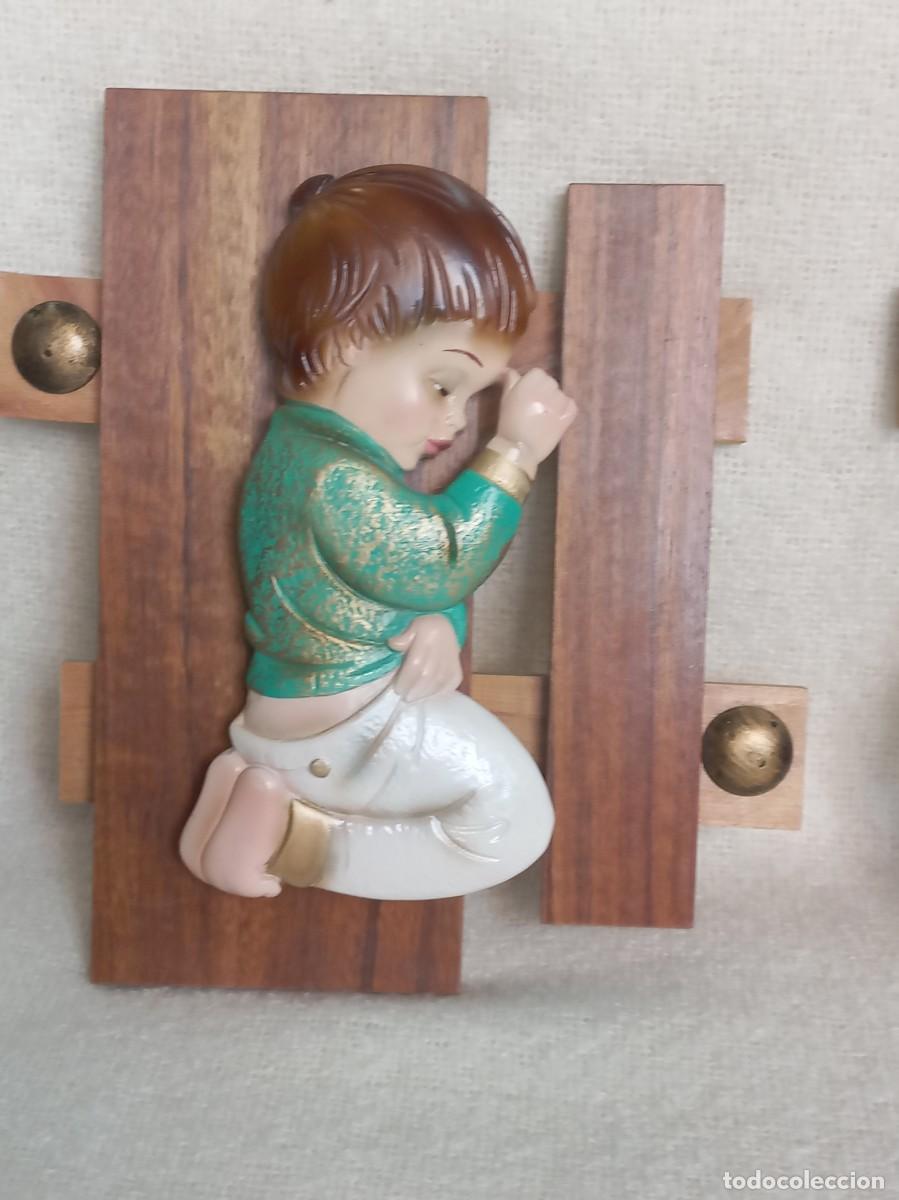 Vintage: CUADROS RELIEVE (NI&Ntilde;OS) madera - Foto 2