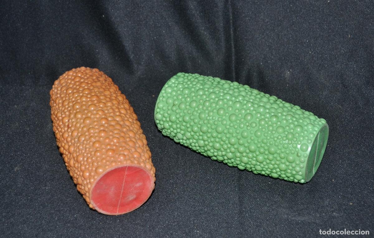 Vintage: Jarrones en pl&aacute;stico verde y naranja - Foto 6