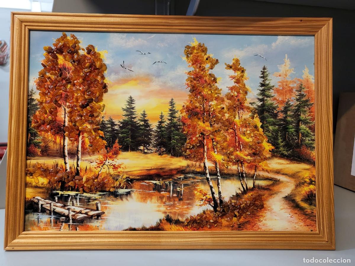 Vintage: Quadro Decorato con pezzi di ambra naturale 20/30см