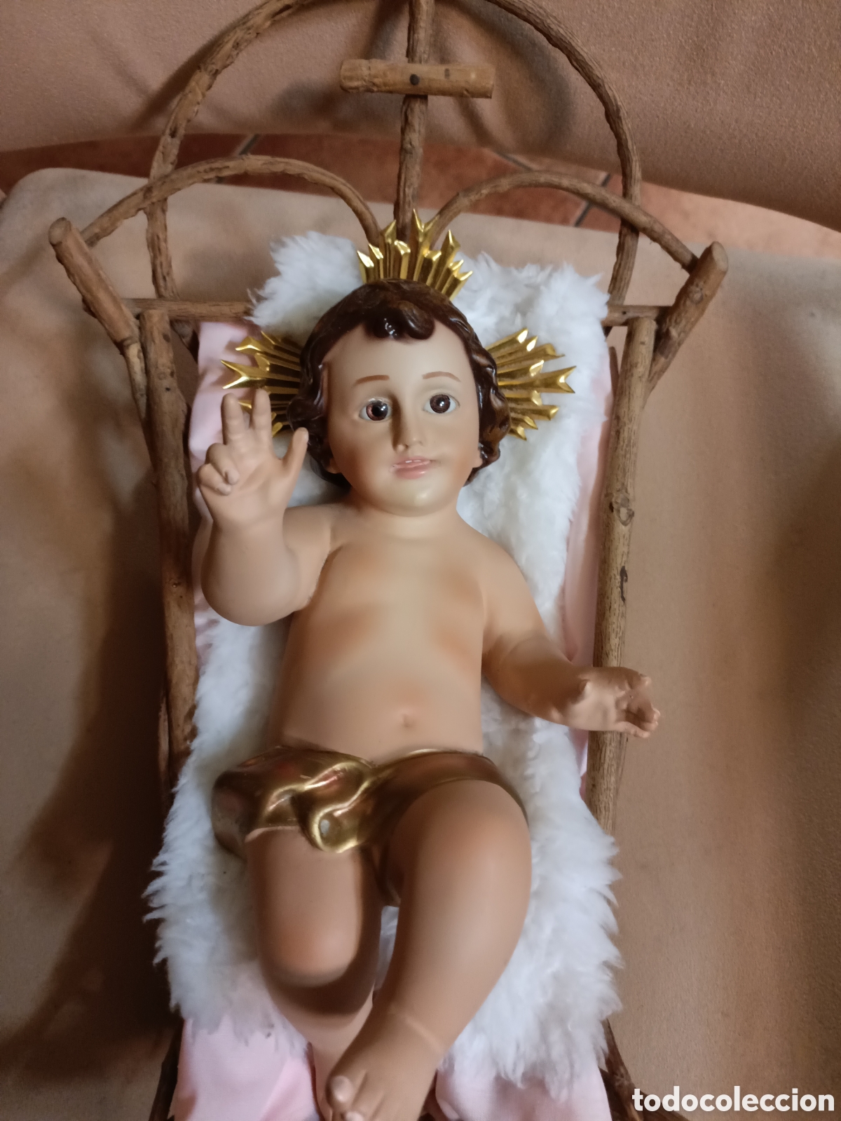 Vintage: Nino jesus ojos de cristal - Foto 1