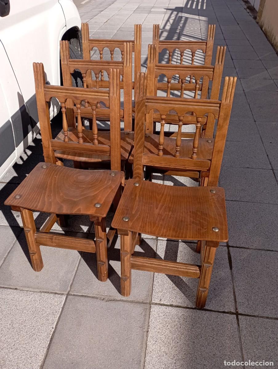 Vintage: SEIS SILLAS DE MADERA - Foto 3