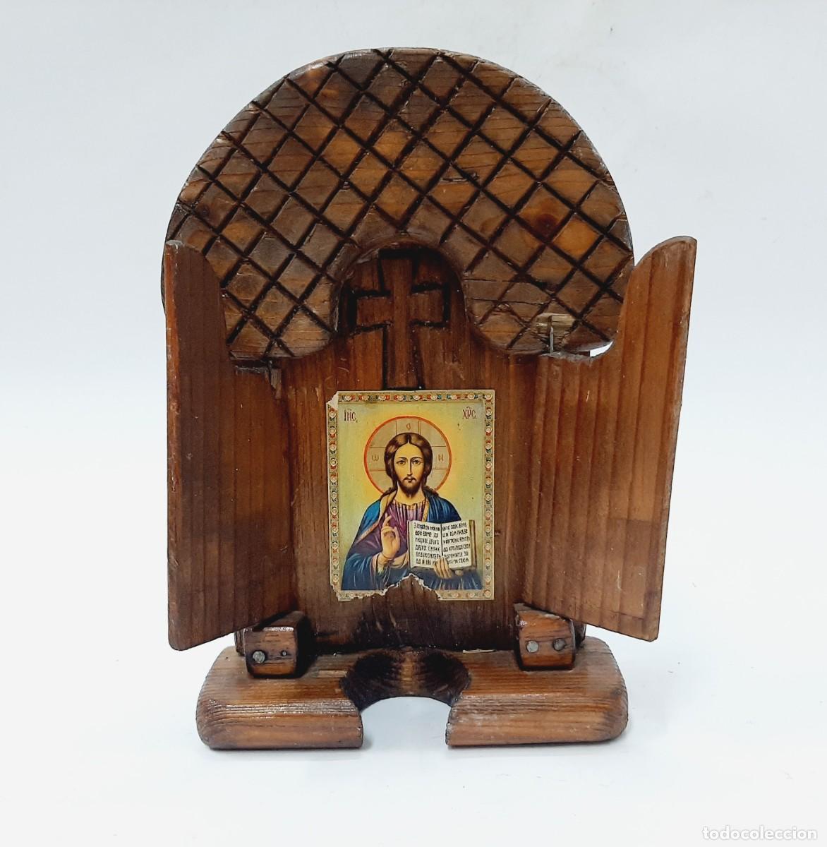 Vintage: Iconostasio plegable de madera vintage (11.2)