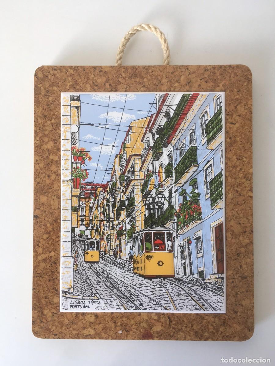 Vintage: ANTIGUO AZULEJO PINTADO LISBOA T&Iacute;PICA - PORTUGAL