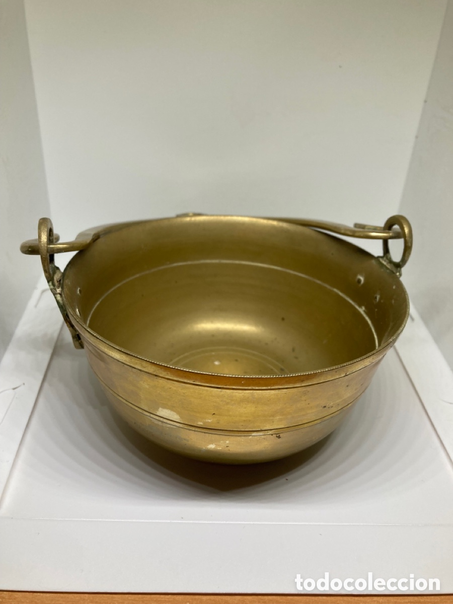 Vintage: POTE- CAZUELA PARA COLGAR DE BRONCE - Foto 2