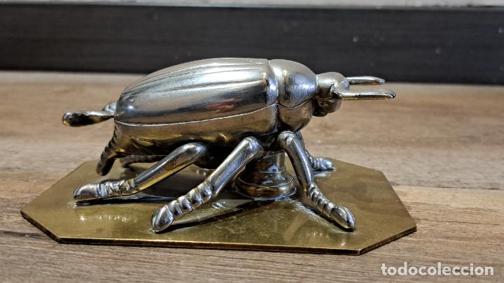 Vintage: Escultura Figura Vintage De Escarabajo en Metal