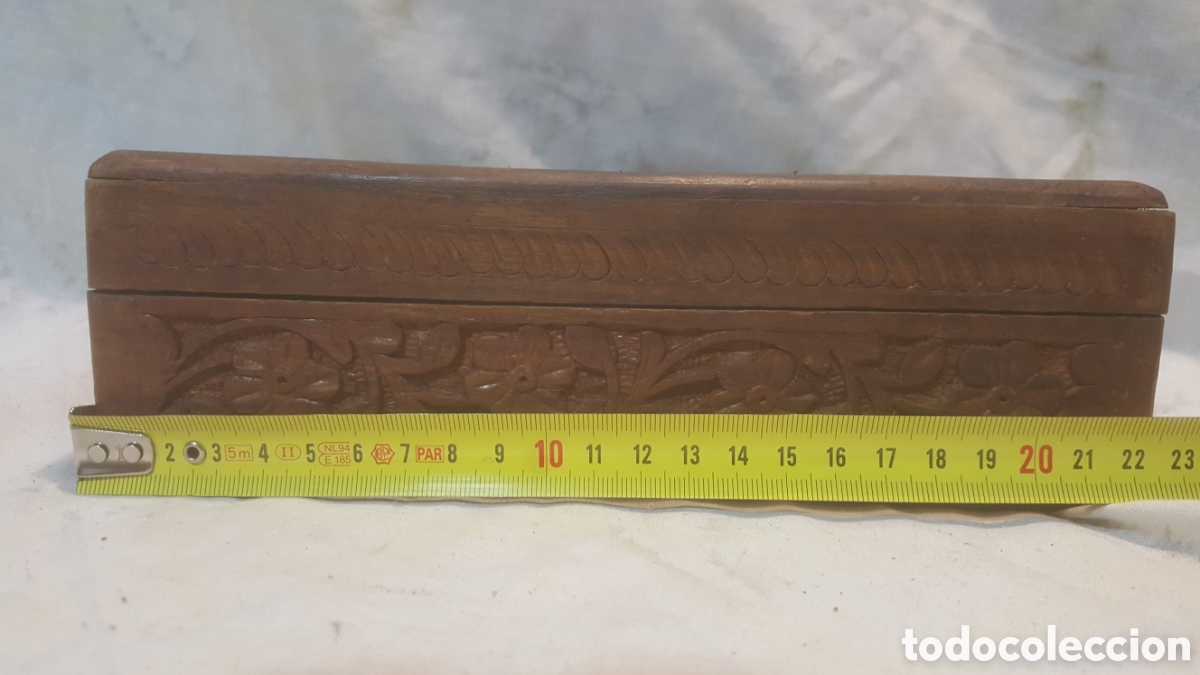 Vintage: CAJA DE MADERA HIND&Uacute; TALLADA A MANO - Foto 2
