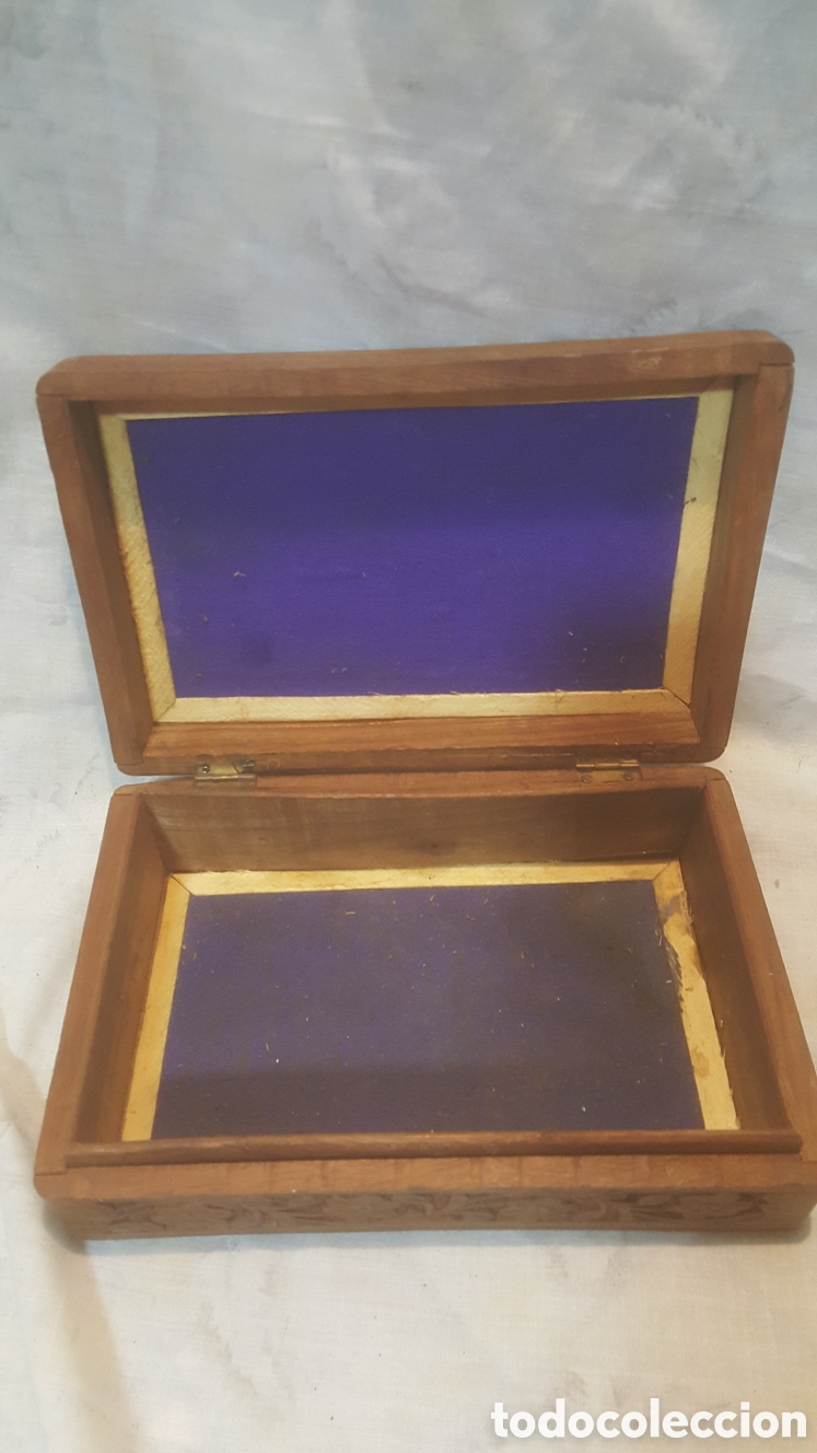 Vintage: CAJA DE MADERA HIND&Uacute; TALLADA A MANO - Foto 6