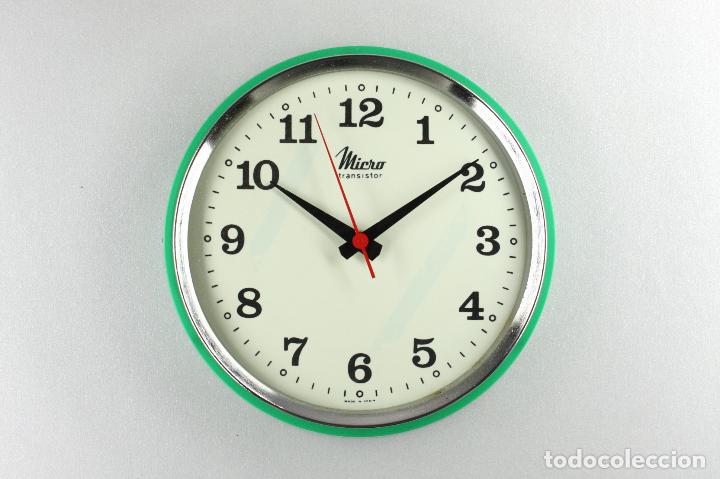 reloj pared micro industrial metal lacado verde - Compra venta en