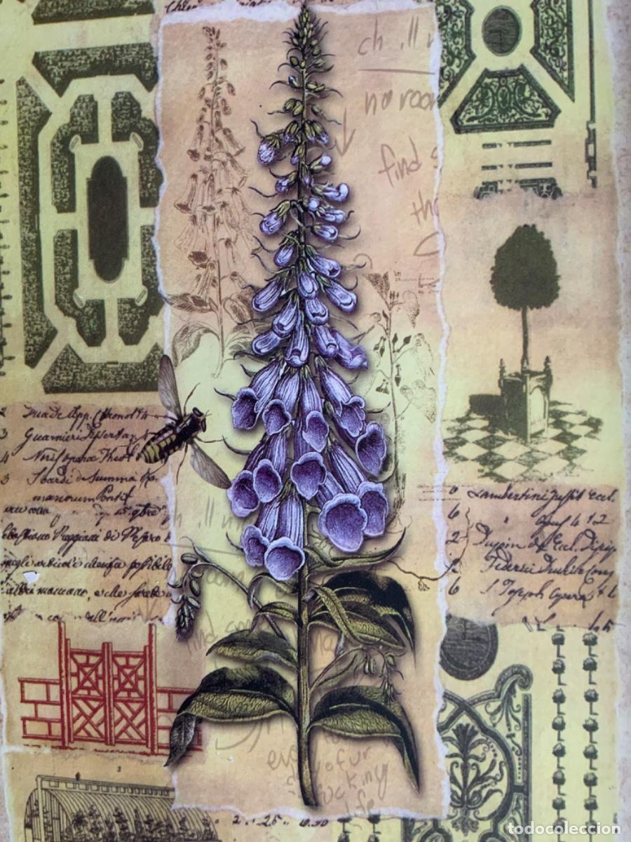 Vintage: BANDEJA PL&Aacute;STICO DURO, FLORES LILAS - Foto 2