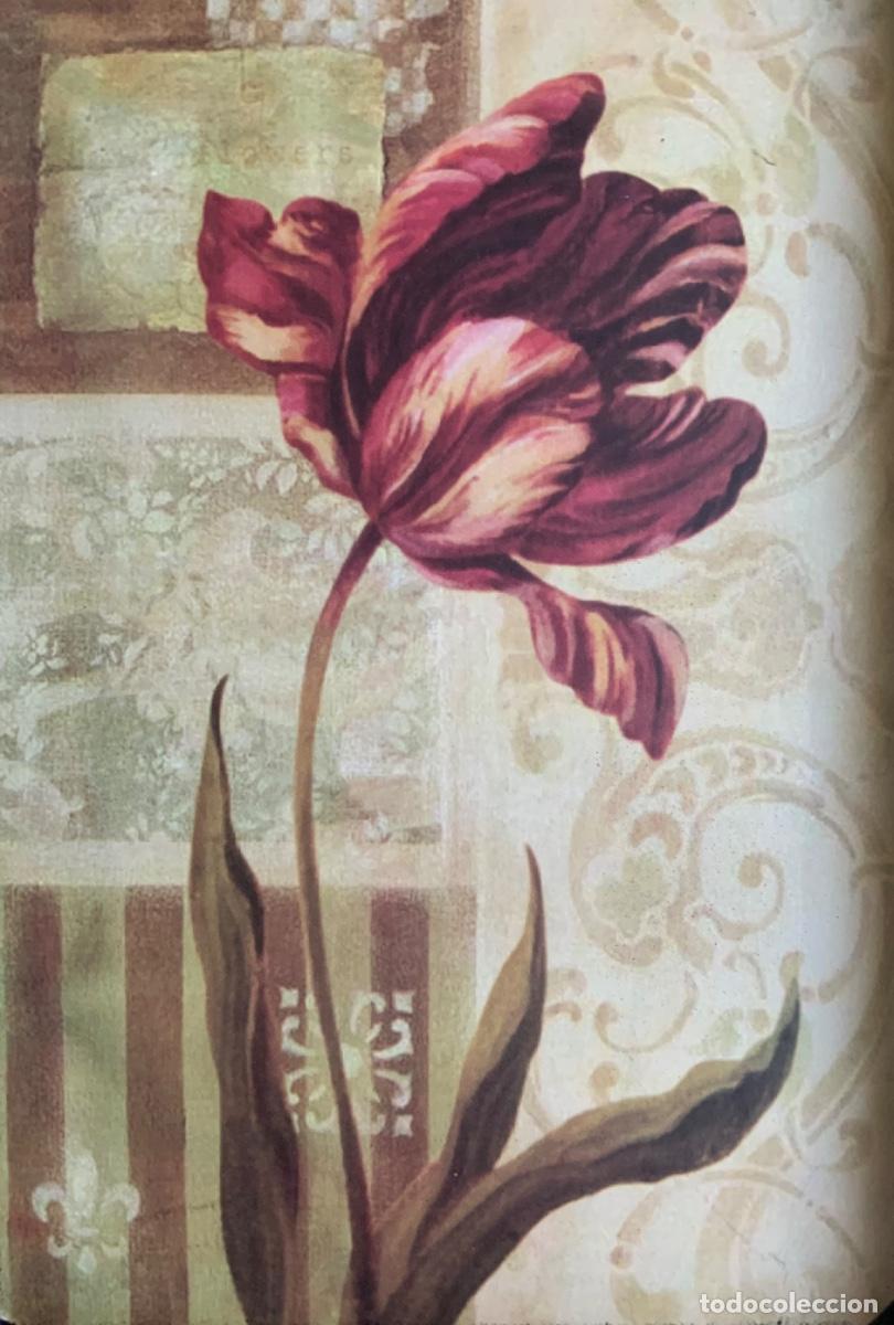 Vintage: BANDEJA PL&Aacute;STICO DURO, FLOR ROJA - Foto 3