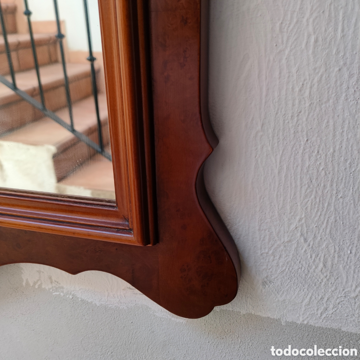 Vintage: GRAN ESPEJO RECTANGULAR DE MADERA MACIZA.104X74 CM. - Foto 7