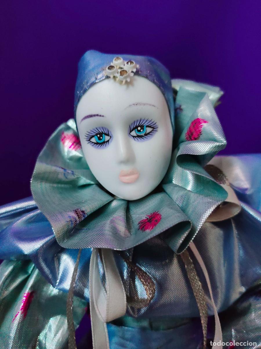 Vintage: Maravillosa pieza de colecci&oacute;n, arte teatral, mu&ntilde;eca arlequ&iacute;n vintage, payaso de vida, regalo de gra