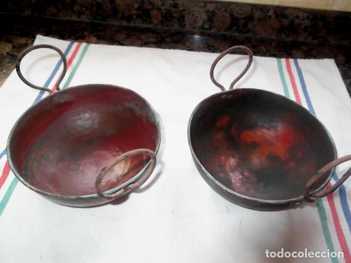 Vintage: CAZOLETAS DE COBRE - LOTE DE 2. - Foto 1