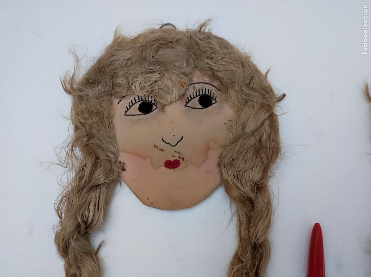 Vintage: 2 caras de mujer de trapo hechas a mano - Foto 3