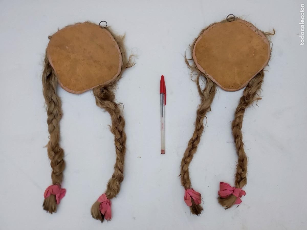 Vintage: 2 caras de mujer de trapo hechas a mano - Foto 4