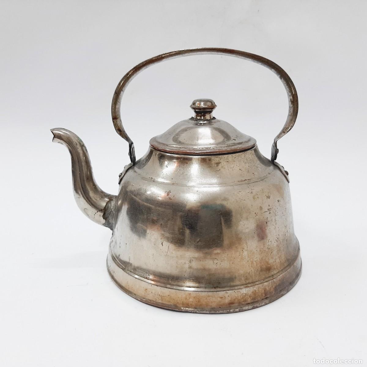 Vintage: Tetera Cobre Vintage Peltre Plateada(15.1)